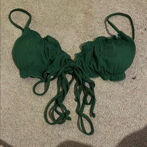 Green Ruched Bikini Top